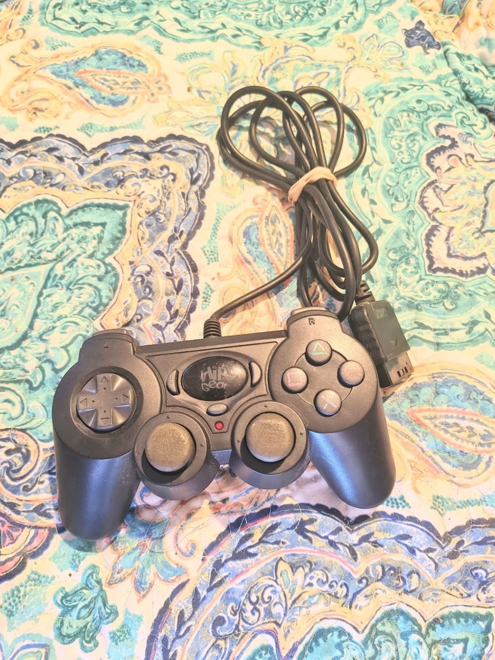 Black Third-Party Wired Game Controller for PlayStation-Style Consoles